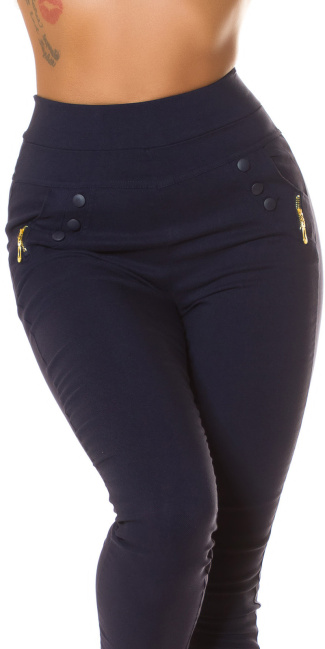 hoge taille leggings met zakken marineblauw